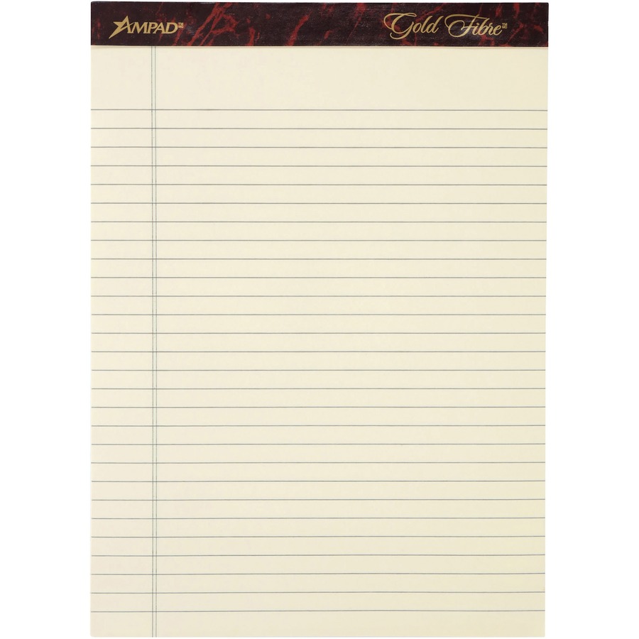 Ampad Gold Fibre Graph Pad, 8-1/2 x 11-3/4, Graph Rule (4 x 4), Canary,  50 Sheets