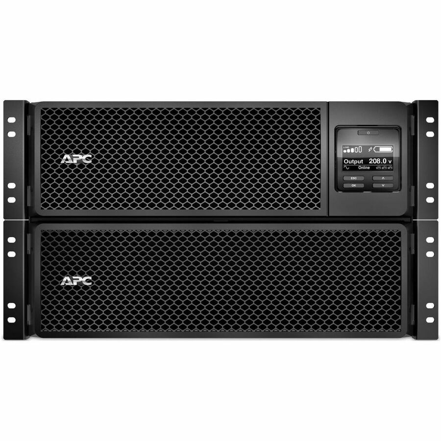 APC Smart-UPS On-Line, 8kVA/8kW, Rackmount 6U, 208V, 4x L6-20R+2x L6-30R NEMA outlets, Network Card+SmartSlot, Extended runtime, W/ rail kit