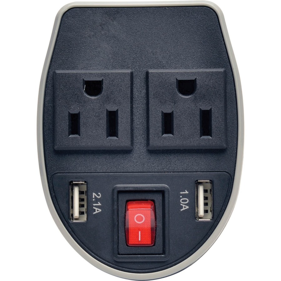 Tripp Lite by Eaton 200W PowerVerter Ultra-Compact Car Inverter with 2 Outlets and 2 USB Charging Ports Cup Holder Design