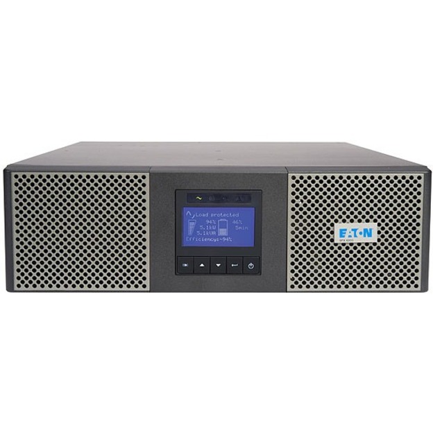 Eaton 9PX 6000VA 5400W 208V Online Double-Conversion UPS - L6-30P, 2 L6-20R, 2 L6-30R, Hardwired Output, Cybersecure Network Card, Extended Run, 3U Rack/Tower, TAA