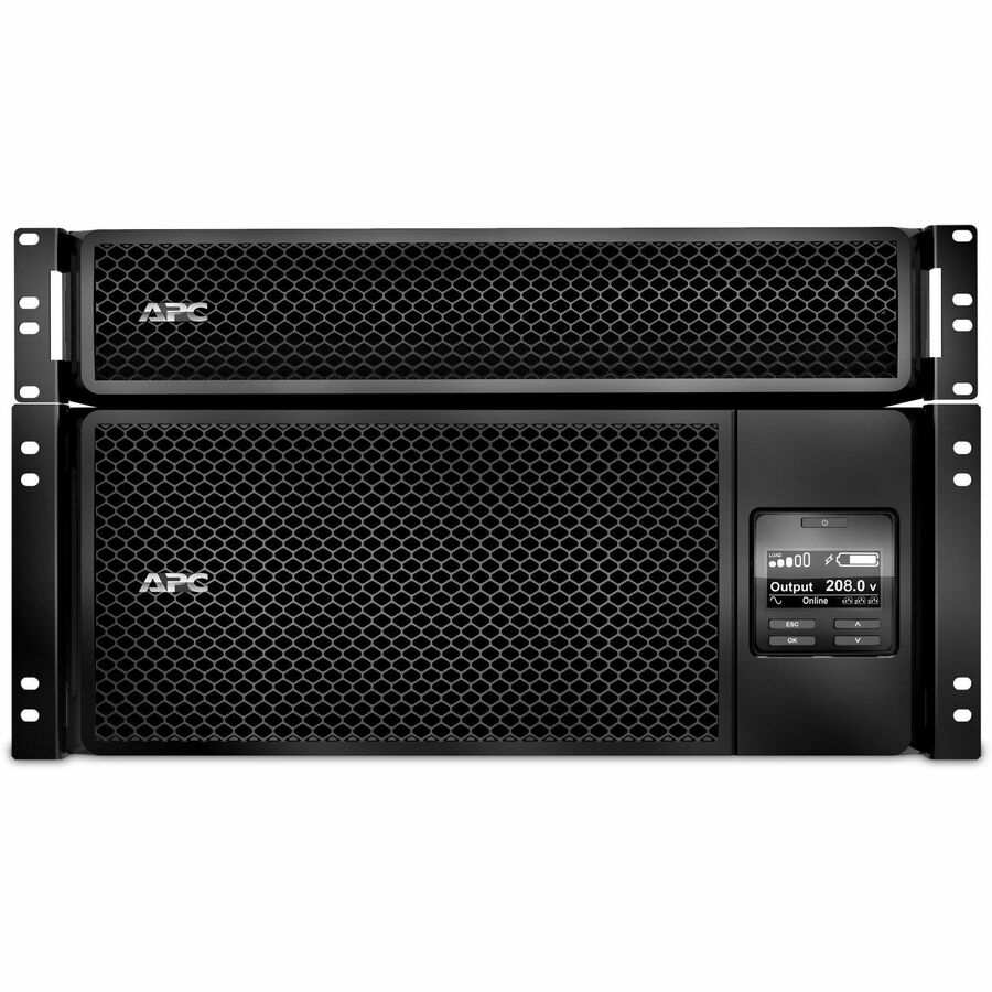 APC Smart-UPS On-Line, 6kVA/6kW, Rackmount 6U, 208V, 12x 5-20R+2x L6-20R+2x L6-30R NEMA, Network Card+SmartSlot, W/ transformer 208V-120V, W/ rail kit
