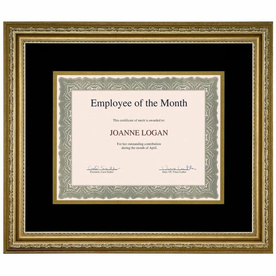 St. James&reg; Awards & Certificate Frame. Florentine Gold Double Mat