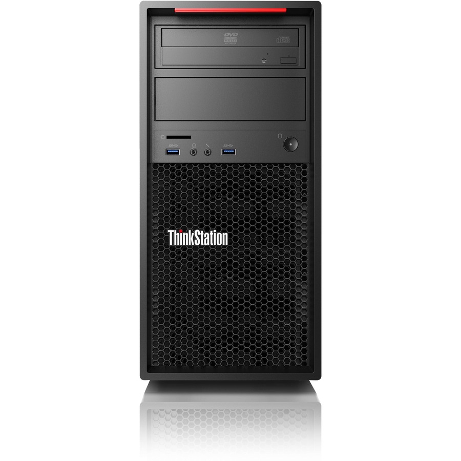 Lenovo ThinkStation P310 30AT000MUS Workstation - 1 x Intel Core i7 Quad-core (4 Core) i7-6700 6th Gen 3.40 GHz - 16 GB DDR4 SDRAM RAM - 256 GB SSD - Tower - Raven Black