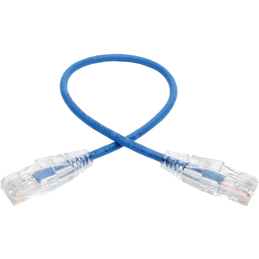 Tripp Lite by Eaton Cat6 Gigabit Snagless Slim UTP Ethernet Cable (RJ45 M/M) PoE Blue 1 ft. (0.31 m)