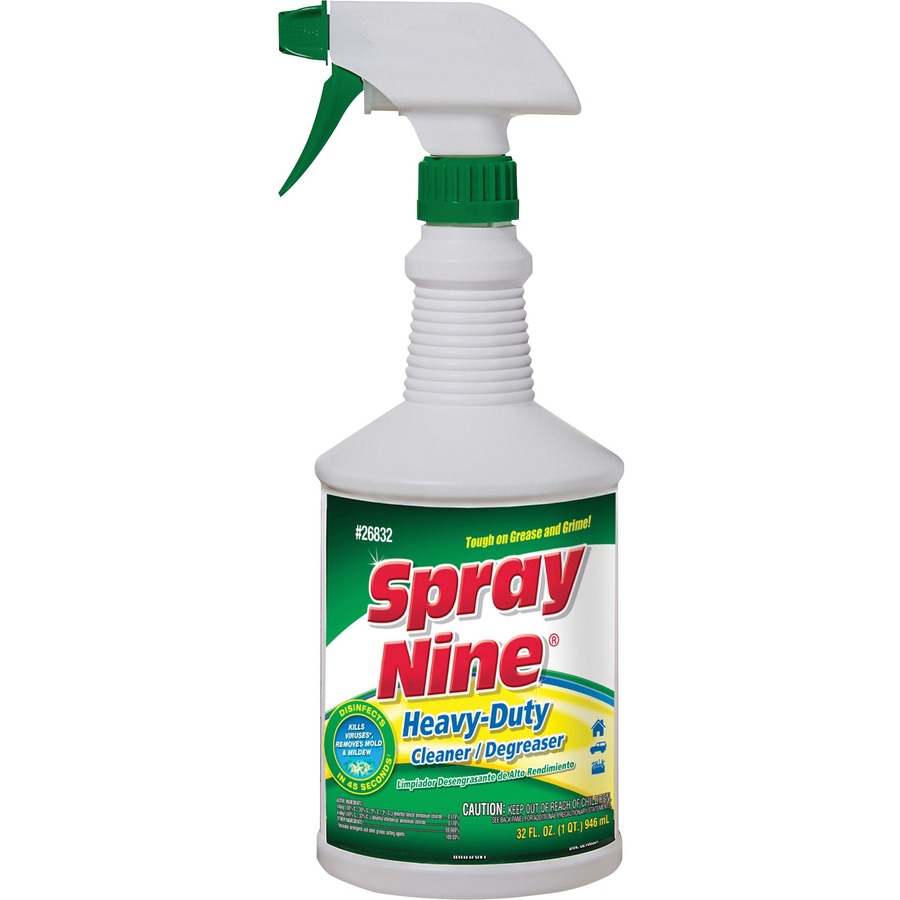 Picture of Spray Nine Permatex Multipurpose Cleaner/Disinfectant Spray - Spray - 0.25 gal (32 fl oz) - 12 / Carton - Clear