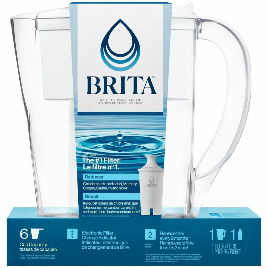 Picture of Brita Small 6 Cup Space-Saver Water Pitcher with Filter - BPA Free