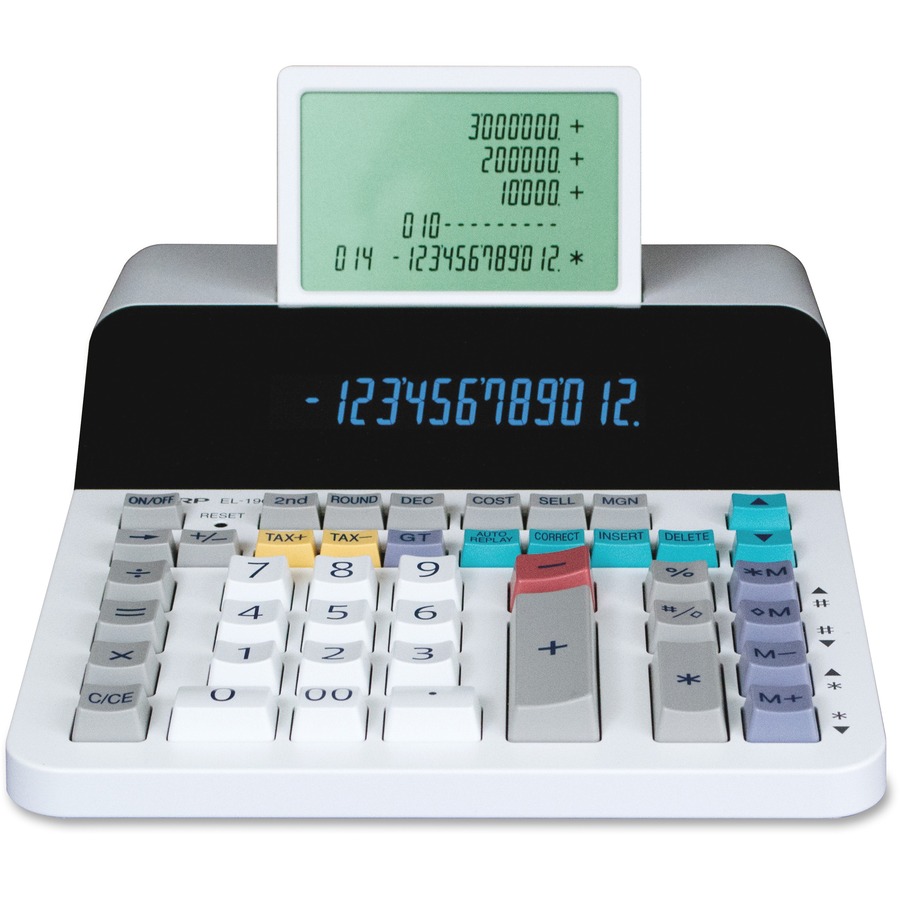 12-Digit LCD Paperless Printing Calculator SHREL1901 Check and Correct 