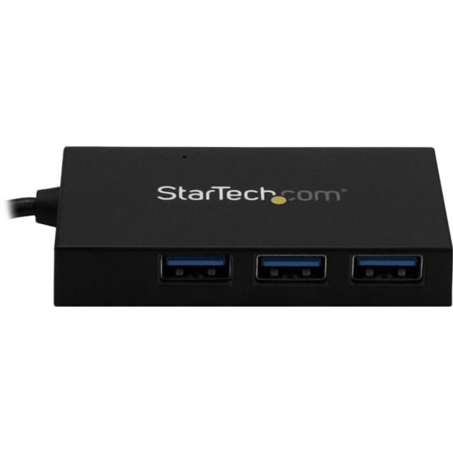 StarTech 4 Port USB 3.0 Hub, USB-A to USB-C & 3x USB-A SuperSpeed 5Gbps, Self or USB Bus Powered, USB BC 1.2 Charging Hub, TAA