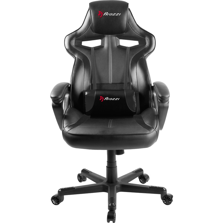 Arozzi Milano Gaming Chair - For Game - Wood, Polyurethane, Foam, Nylon, Synthetic PU Leather - Black