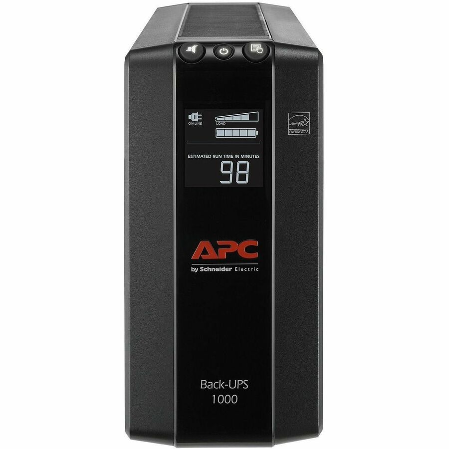 APC Back-UPS 1000, Compact Tower, 1000VA, 120V, AVR, LCD, 8 NEMA outlets (4 surge)