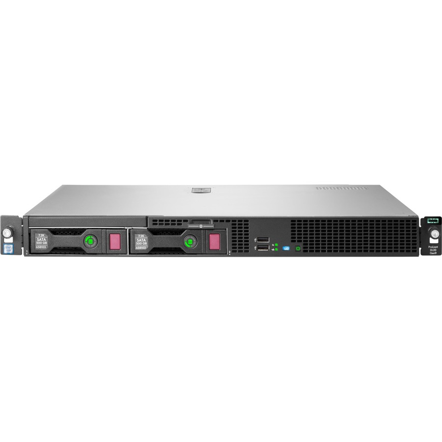 HPE ProLiant DL20 G9 1U Rack Server - 1 x Intel Xeon E3-1240 v6 3.70 GHz - 12Gb/s SAS, Serial ATA Controller