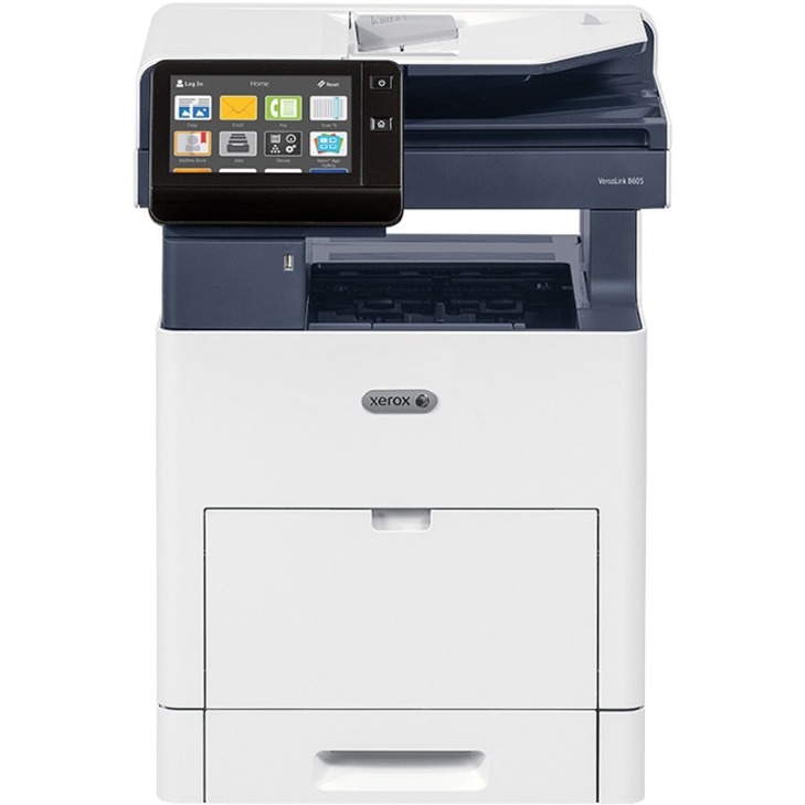 Xerox VersaLink B605/S LED Multifunction Printer-Monochrome-Copier/Scanner-58 ppm Mono Print-1200x1200 Print-Automatic Duplex Print-250000 Pages Monthly-700 sheets Input-Color Scanner-600 Optical Scan-Gigabit Ethernet