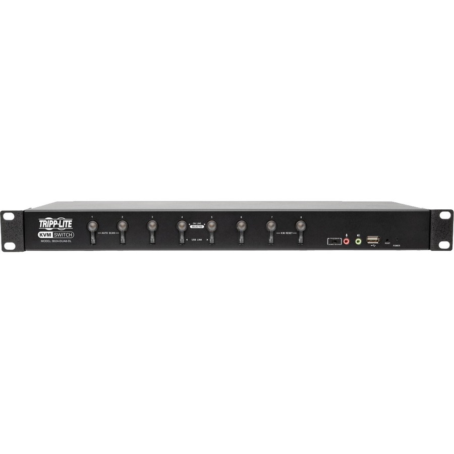 Tripp Lite by Eaton 8-Port DVI/USB KVM Switch with Audio and USB 2.0 Peripheral Sharing 1U Rack-Mount Dual-Link 2560 x 1600