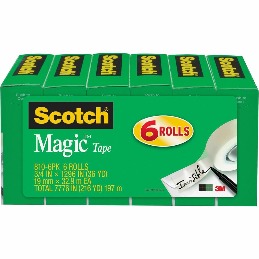 Scotch 3/4W Magic Tape - 36 yd Length x 0.75 Width - 1 Core