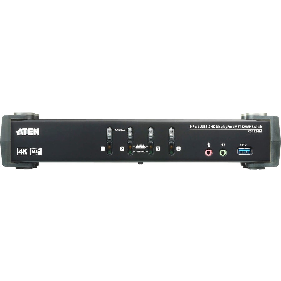 ATEN 4-Port USB 3.0 4K DisplayPort MST KVMP Switch (Cables Included)-TAA Compliant