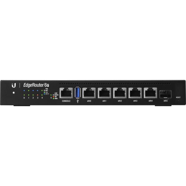 UBIQUITI Gigabit Routers With SFP - 6 Ports - Management Port - PoE Ports - 1 Slots - Gigabit Ethernet - 1U - Rack-mountable