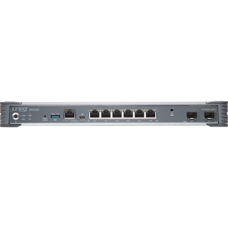 Juniper SRX300 Router - 6 Ports - Management Port - 2 - Gigabit Ethernet - Desktop - 1 Year