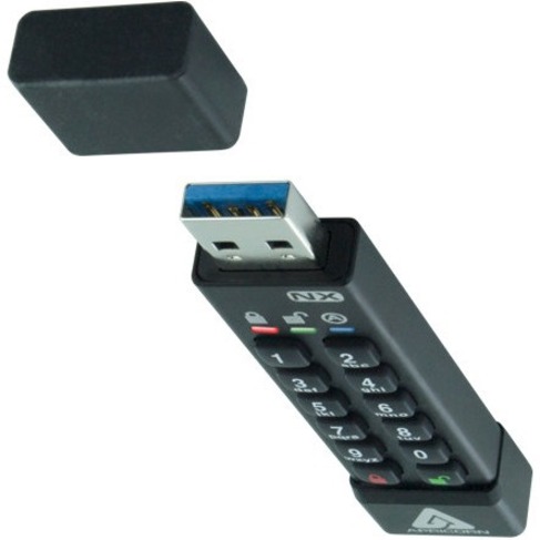 Apricon Aegis Secure Key 3NX: Software-Free 256-Bit AES XTS Encrypted USB 3.1 Flash Key with FIPS 140-2 level 3 validation, Onboard Keypad, and up to 25% Cooler Operating Temperatures.