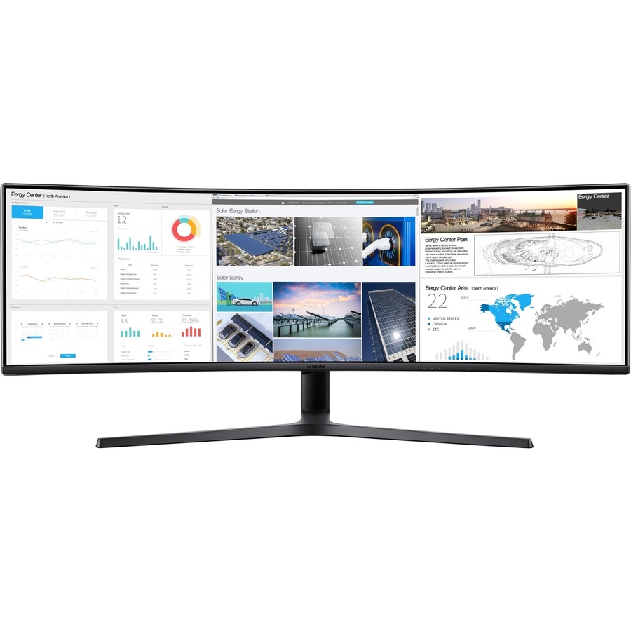 Samsung C49J89 49" Double Full HD (DFHD) Curved Screen LED LCD Monitor - 32:9 - Charcoal Black Hairline, Titanium_subImage_3