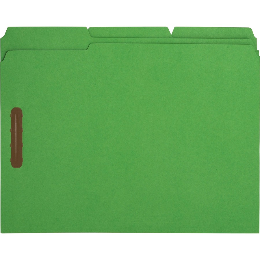 Picture of Business Source 1/3 Tab Cut Letter Recycled Fastener Folder