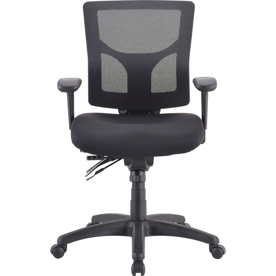 Lorell Conjure Executive Mid-back Mesh Back Chair - Black Seat - Black Back - Mid Back - 5-star Base - 1 Each