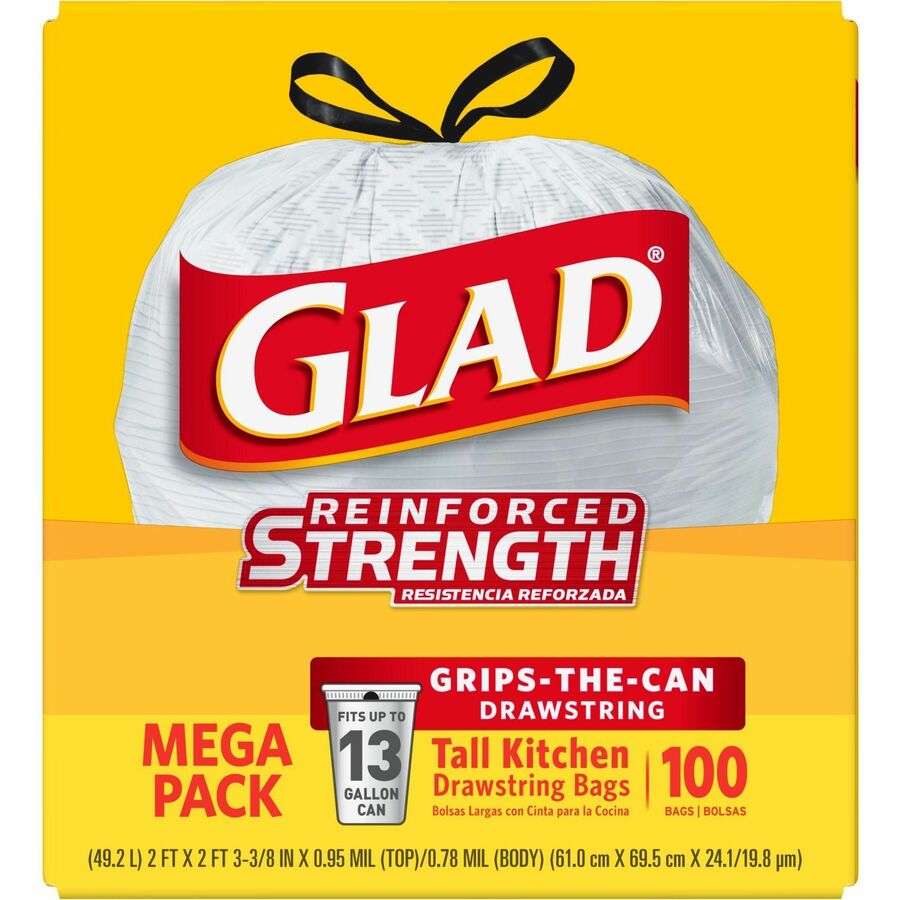 Glad ForceFlexPlus X-Large Kitchen Drawstring Bags - Fresh Clean with  Febreze Freshness - Large Size - 20 gal Capacity - 24.02 Width x 32.01  Length