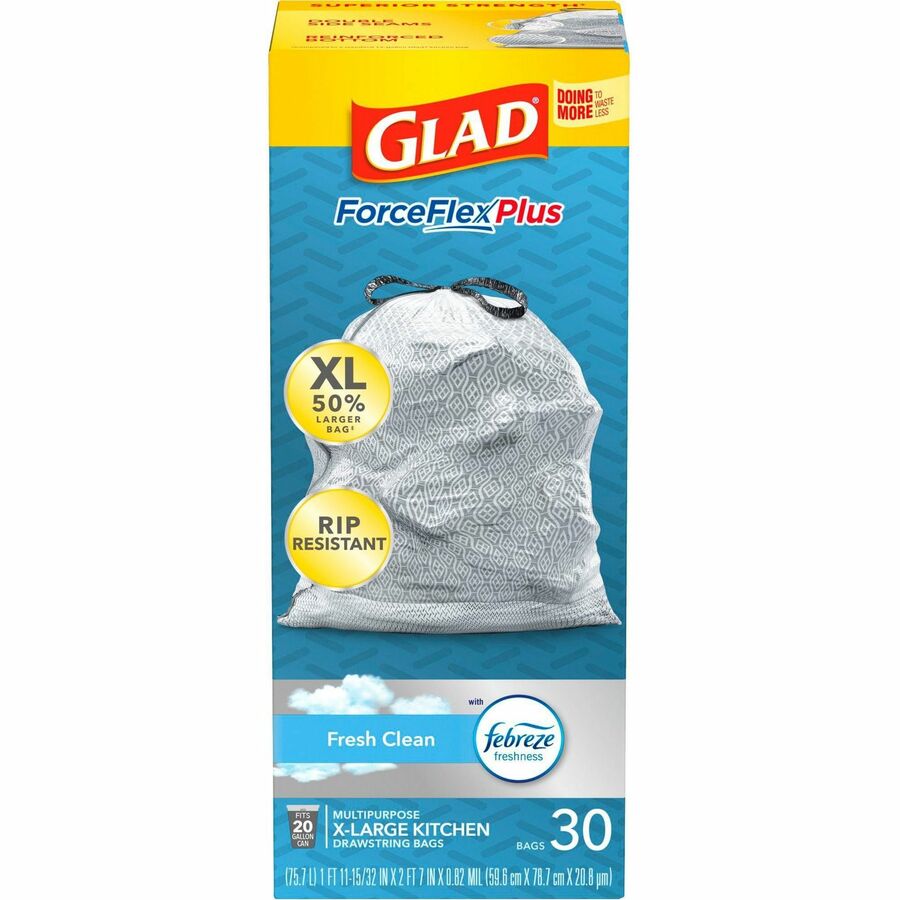 Glad Odor Neutralizing 13-Gallon Kitchen Trash Bags with Febreze, 5-ct 