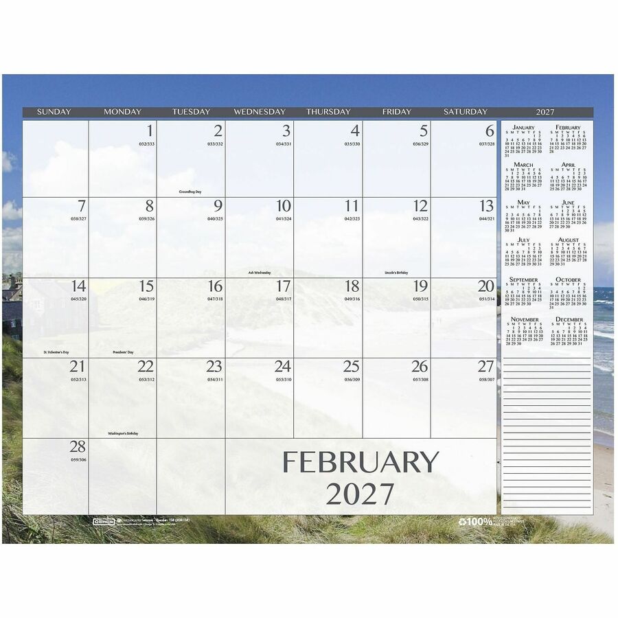 Picture of House of Doolittle Monthly Desk Pad Calendar Earthscapes Seascapes 22 x 17 Inches