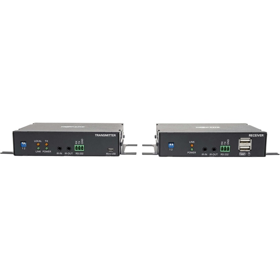 Tripp Lite by Eaton DisplayPort over Fiber Extender Kit Transmitter/Receiver 4K 4:4:4 RS-232 IR Multimode LC 985 ft. (300 m) TAA