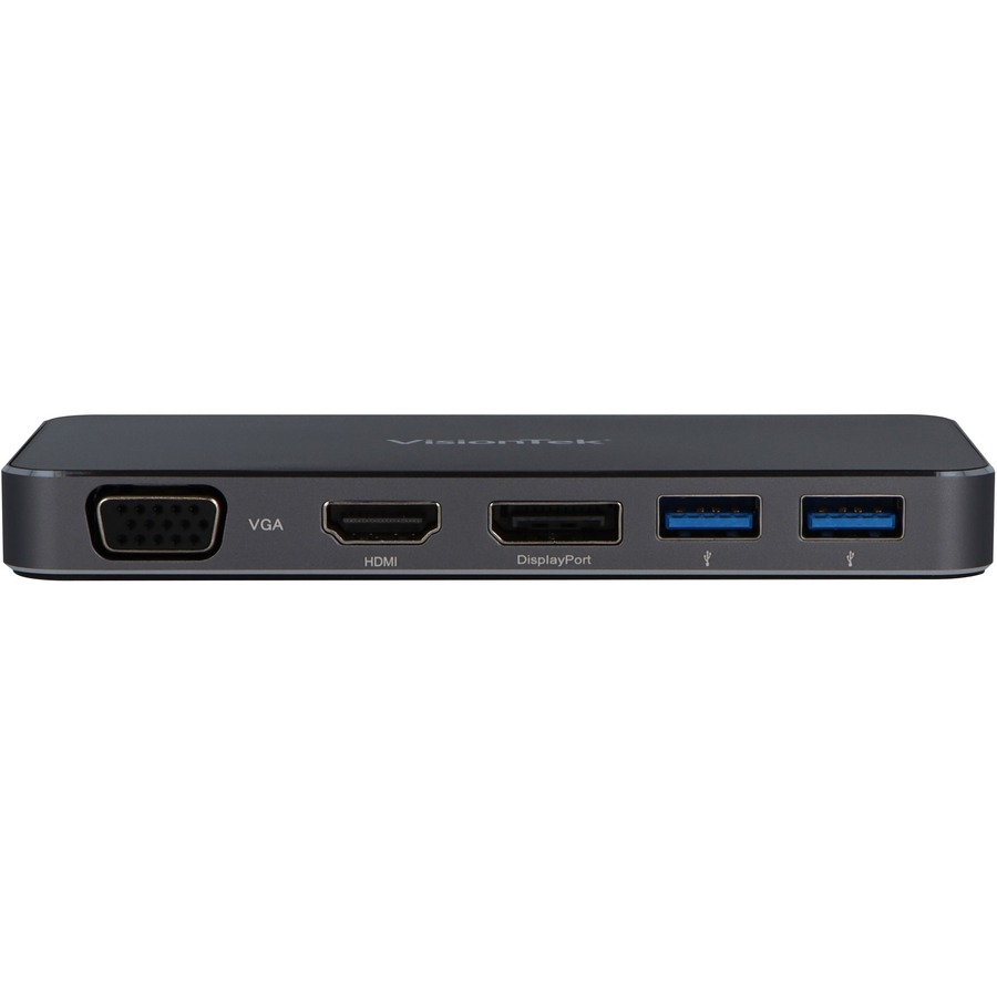 VisionTek VT200 USB-C Portable Dock - Dual Display - 100W Power Passthrough