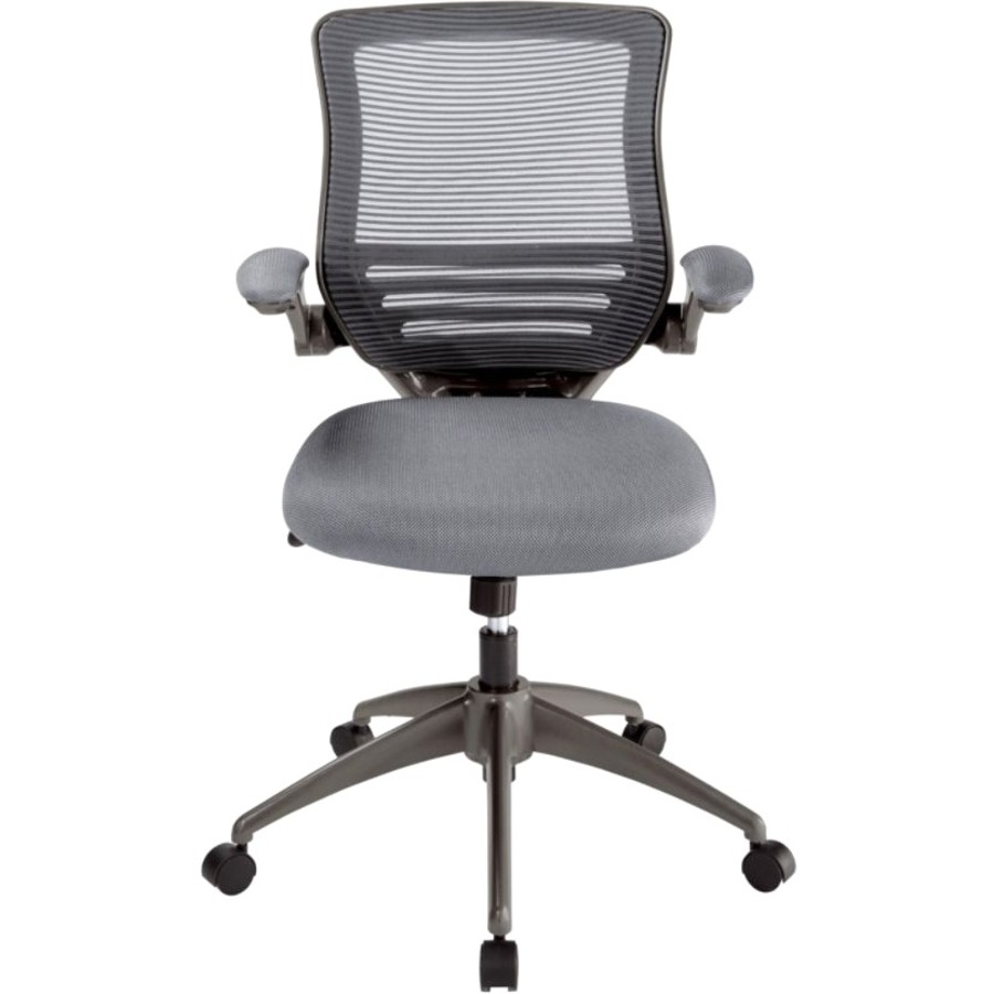 Realspace Calusa Mesh/Fabric Mid-Back Managerial Chair, Silver | Midway OS