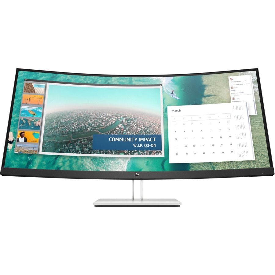 HP E344c 34" Class WQHD Curved Screen LCD Monitor - 21:9