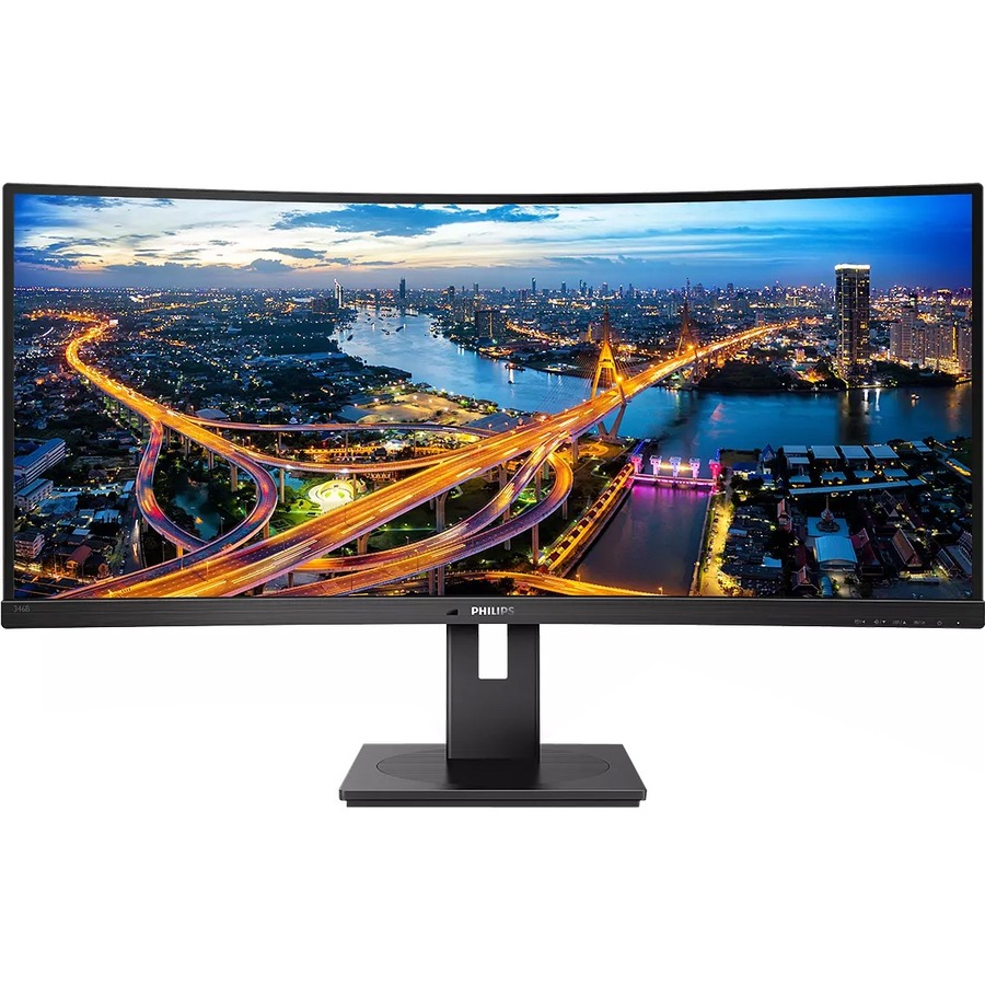 Philips Ultrawide 346B1C 34" Class WQHD Curved Screen LCD Monitor - 21:9 - Textured Black