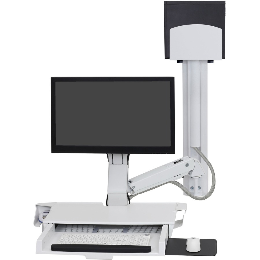 Ergotron StyleView Wall Mount for Monitor, Keyboard, Bar Code Scanner, CPU, Mouse - White
