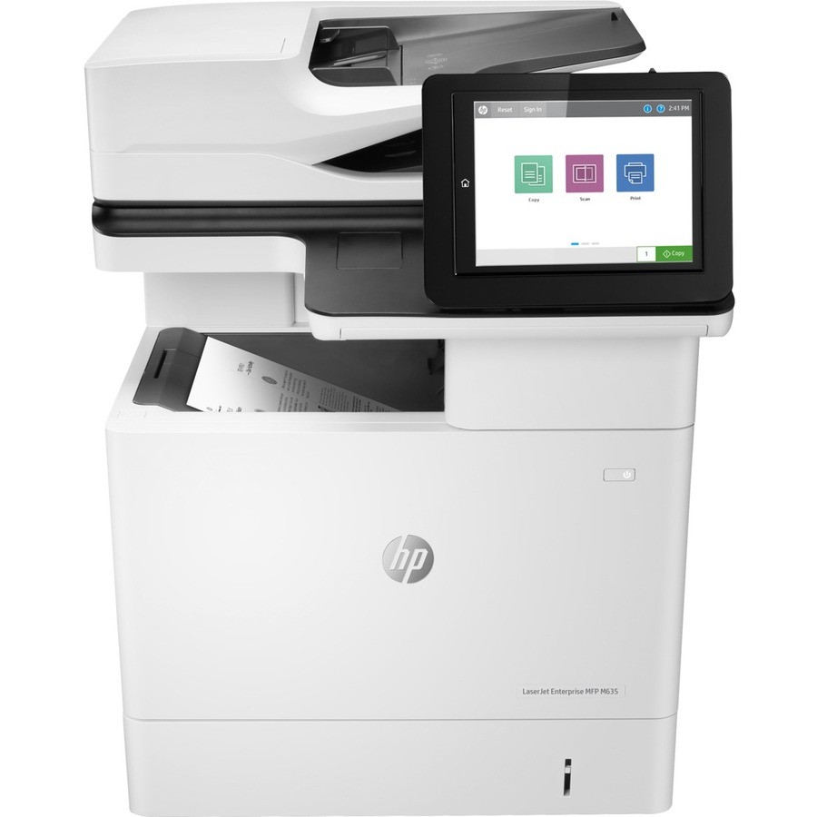 HP LaserJet M635 M635h Laser Multifunction Printer-Monochrome-Copier/Scanner-65 ppm Mono Print-1200x1200 Print-Automatic Duplex Print-300000 Pages Monthly-650 sheets Input-Color Scanner-600 Optical Scan-Gigabit Ethernet