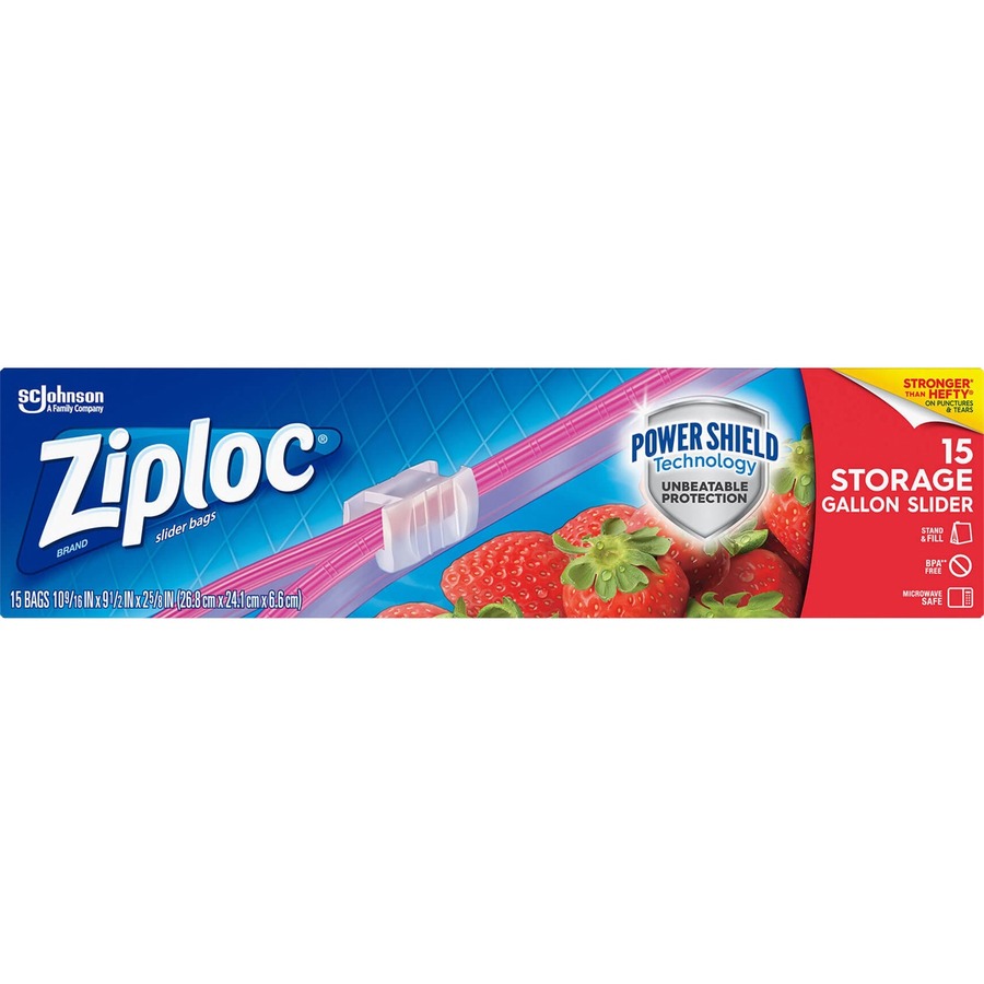 Ziploc® Gallon Storage Slider Bags - Large Size - 10.56 Width x