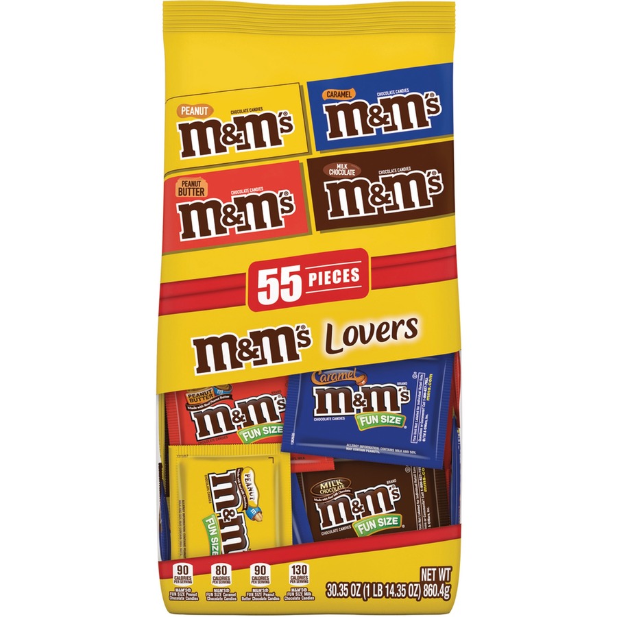 M&M's Chocolate Candies Lovers Variety Bag - Milk Chocolate, Peanut, Peanut  Butter, Caramel - 1.90 lb - 1 Each - 55 Per Bag - Thomas Business Center Inc