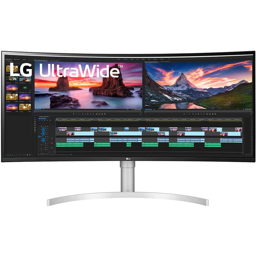 LG Ultrawide 38BN95C-W 38" Class UW-QHD+ Curved Screen Gaming LCD Monitor - 21:9 - Textured Black, Textured White, Silver