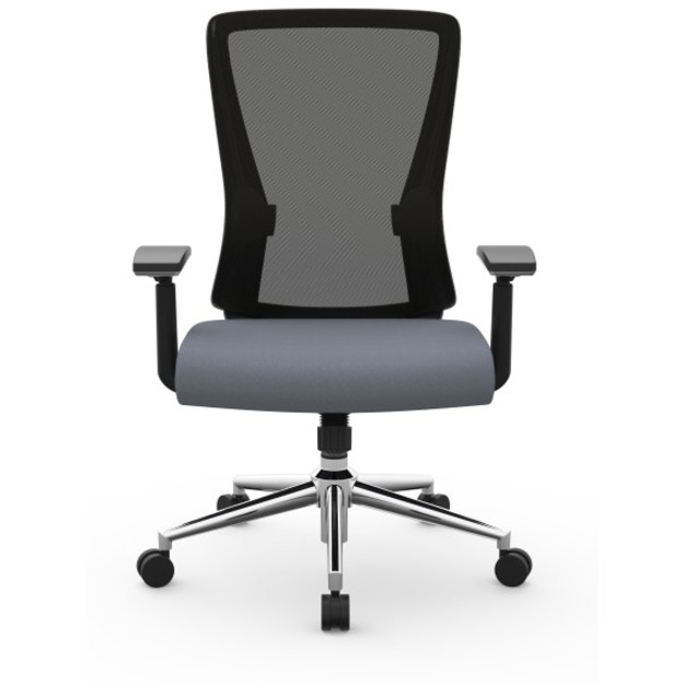 Realspace® Levari Faux Leather Mid-Back Task Chair, Gray/Black | Sandia