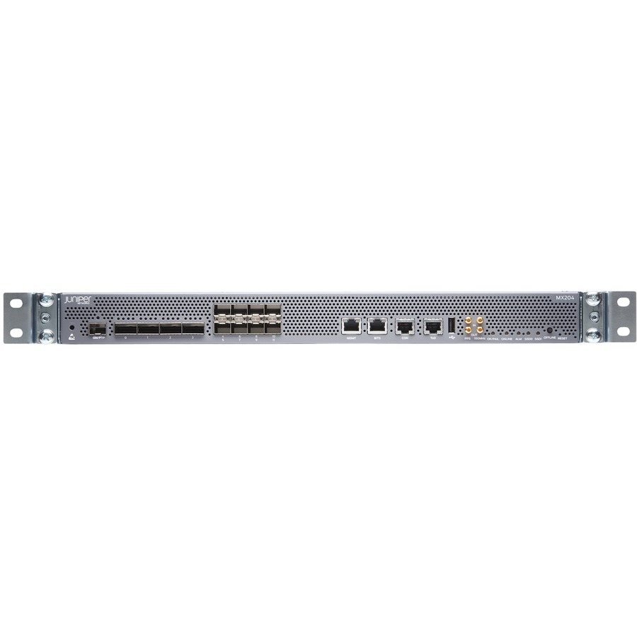 Juniper MX-series MX204 Router - 18 - 100 Gigabit Ethernet - 1U - Rack-mountable - 1 Year