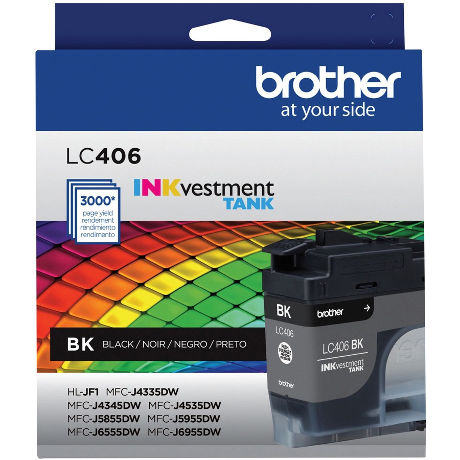 Brother INKvestment LC406BK Original Standard Yield Inkjet Ink Cartridge - Single Pack - Black - 1 Each