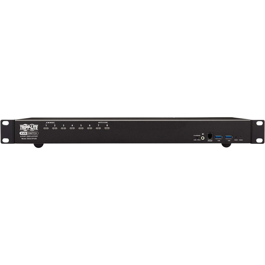 Tripp Lite by Eaton 8-Port DisplayPort/USB KVM Switch with Audio/Video and USB Peripheral Sharing 4K 60 Hz 1U Rack-Mount