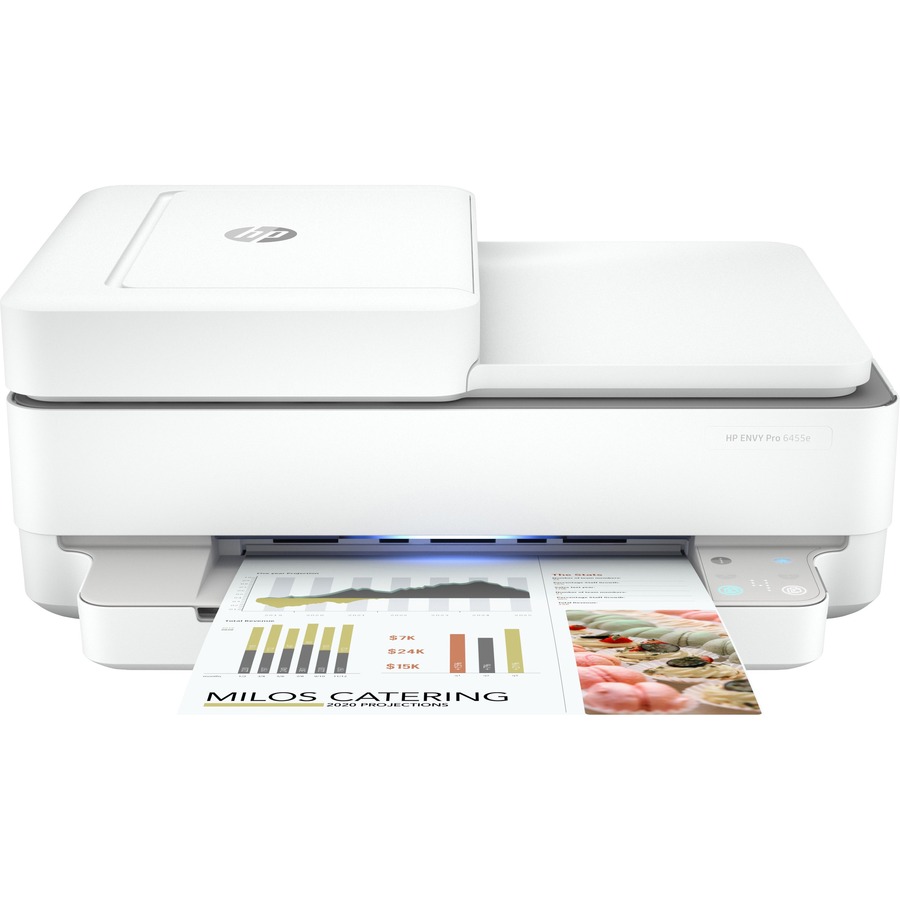 HP Envy 6455e Wireless Inkjet Multifunction Printer - Color - White - Fax/Printer/Scanner - 1200 x Print - Automatic Duplex Print - Up to 1000 Pages Monthly - 100