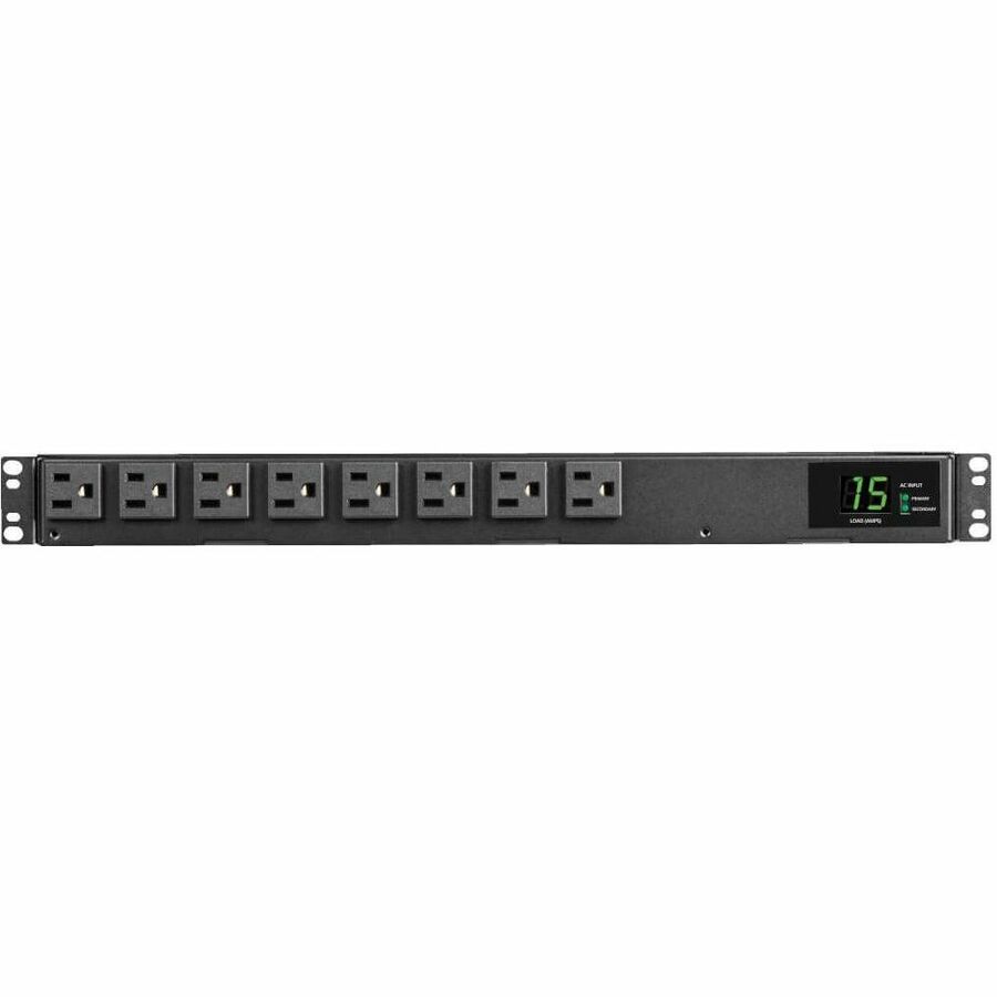 Tripp Lite by Eaton PDU 1.44kW 120V Single-Phase ATS/Local Metered PDU - 8 NEMA 5-15R Outlets Dual 5-15P Inputs 12 ft. Cords 1U TAA