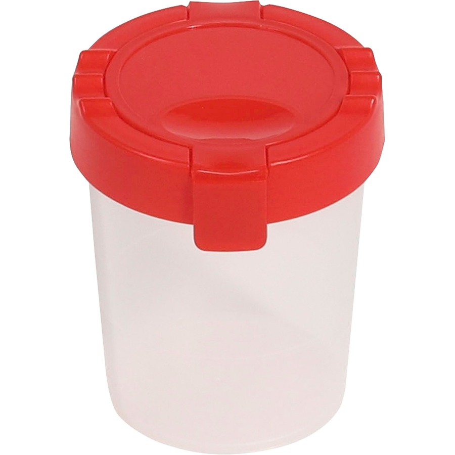 Deflecto Antimicrobial No Spill Paint Cup 3.46 W x 3.93 H Red