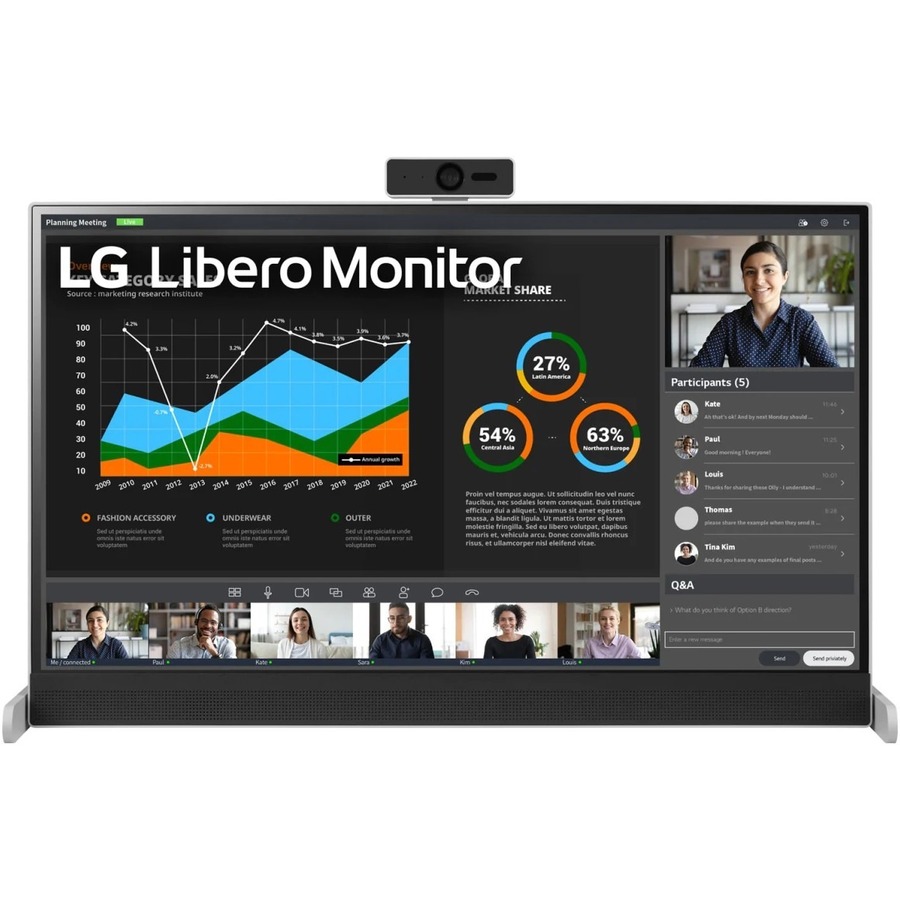 LG 27BQ70QC-S 27" Class Webcam WQHD LCD Monitor - 16:9 - Black