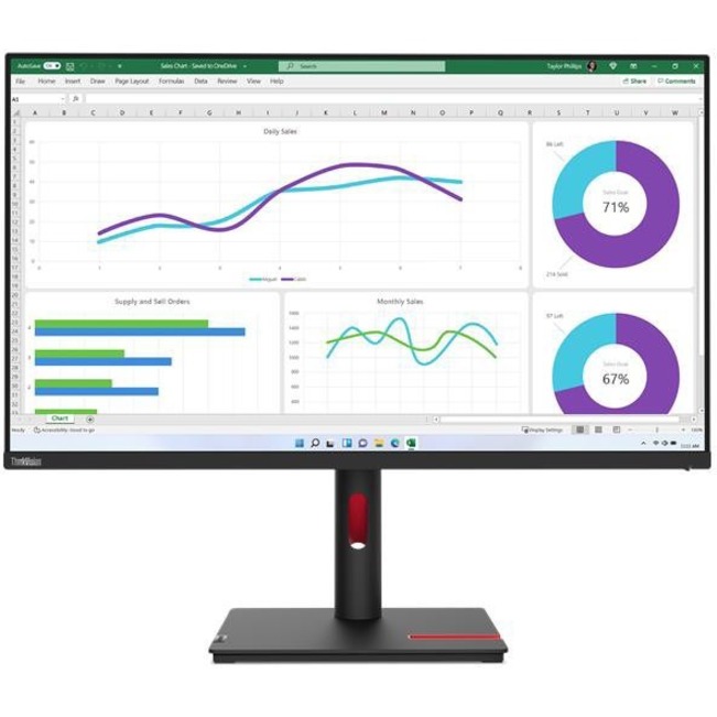 Lenovo ThinkVision T32h-30 32" Class WQHD LCD Monitor - 16:9