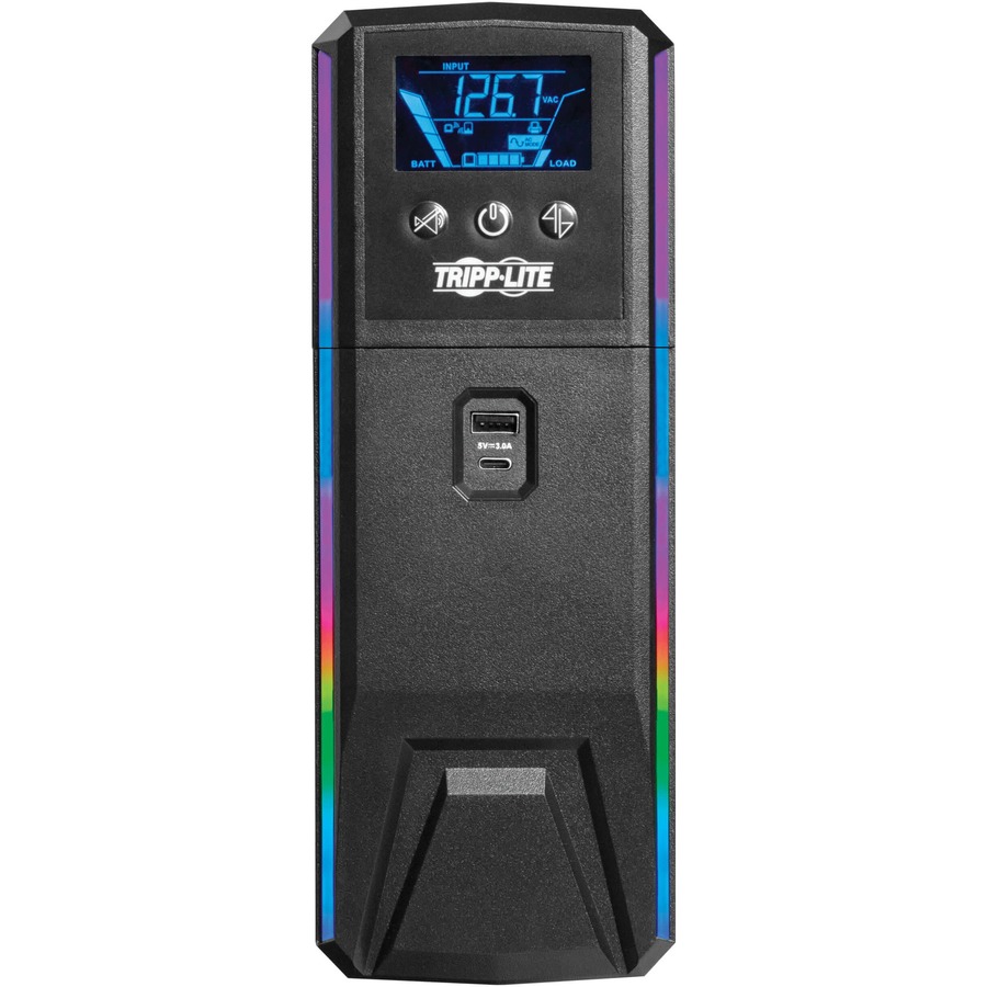 Tripp Lite by Eaton UPS 1500VA 900W 120V Pure Sine Wave Gaming UPS Battery Backup - LCD, AVR, RGB LEDs, USB Charging, Power Saving