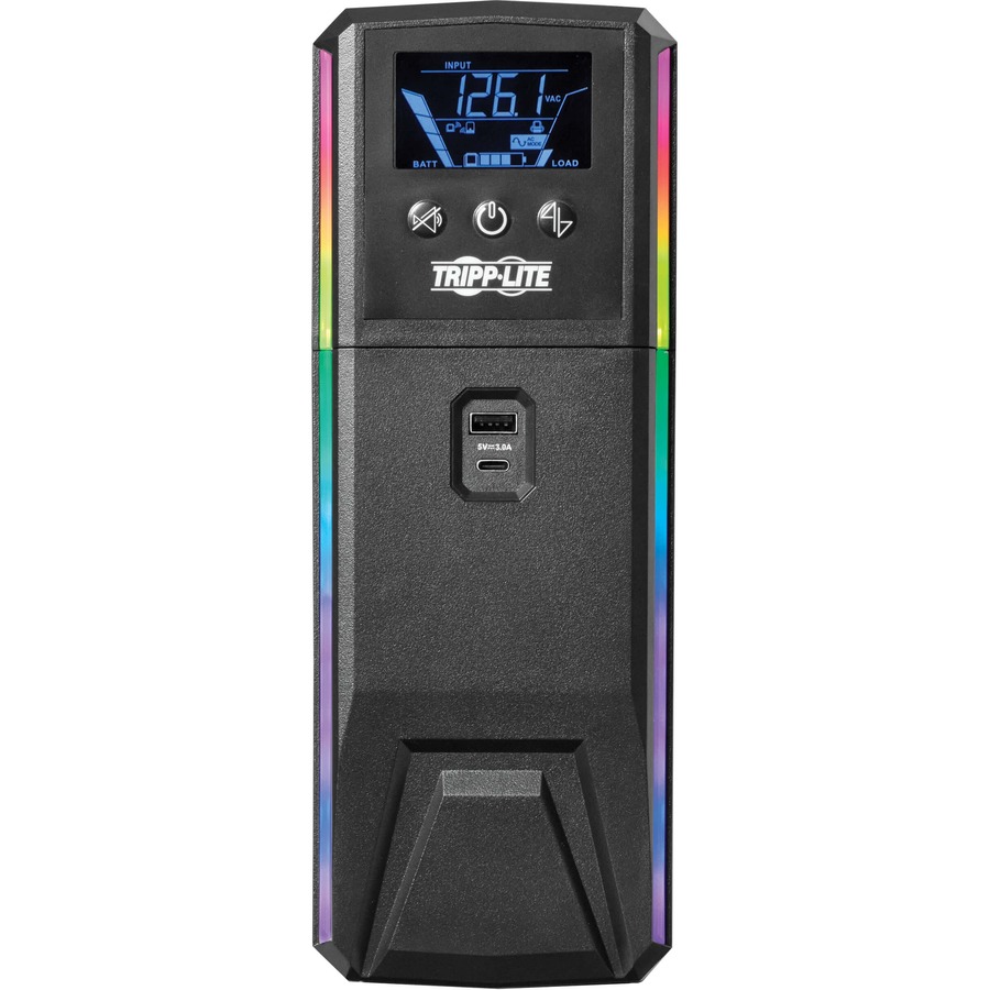 Tripp Lite by Eaton UPS 1000VA 600W 120V Pure Sine Wave Gaming UPS Battery Backup - LCD, AVR, RGB LEDs, USB Charging, Power Saving