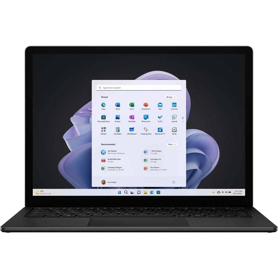 Microsoft Surface Laptop 5 13.5" Touchscreen Notebook - 2256 x 1504 - Intel Core i5 12th Gen i5-1245U - Intel Evo Platform - 16 GB Total RAM - 512 GB SSD - Matte Black - TAA Compliant